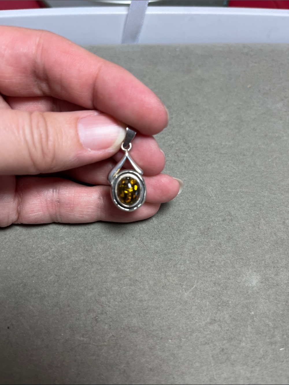 Green amber pendant